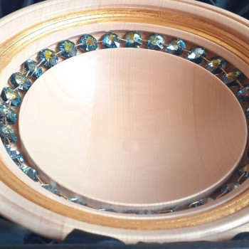 Drevená misa s krištáľom Marea