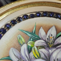 Wooden bowl with lily Heliotrope