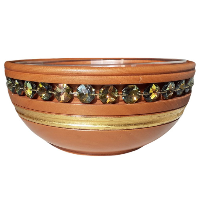 Wooden bowl with crystal Marea