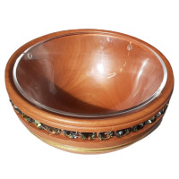 Wooden bowl with crystal Marea