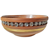 Drevená misa s krištáľom Labrador