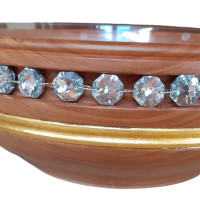 Drevená misa s krištáľom Labrador