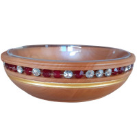 Wooden bowl with crystal Labrador-Grenade