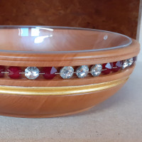 Wooden bowl with crystal Labrador-Grenade