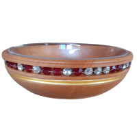 Wooden bowl with crystal Labrador-Grenade