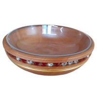 Wooden bowl with crystal Labrador-Grenade