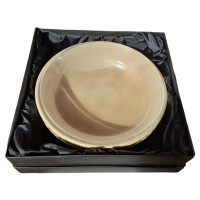 Wooden bowl with crystal Vitrail Green