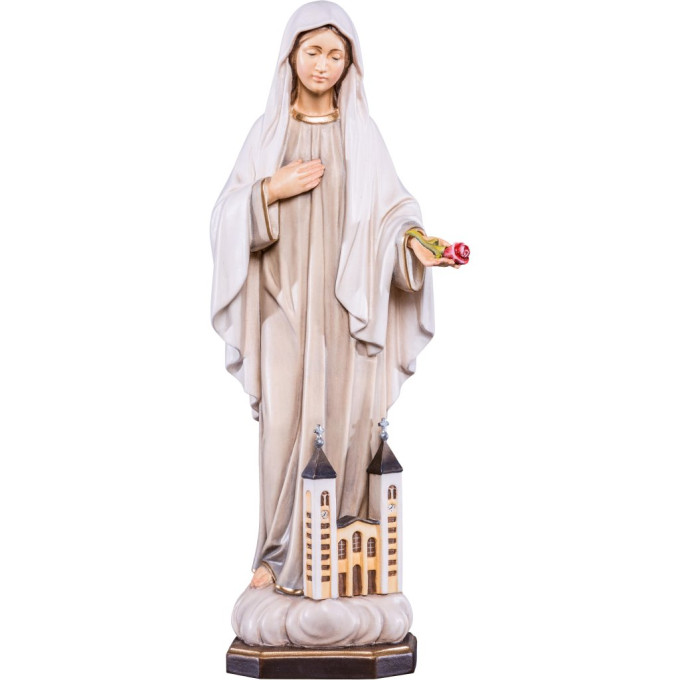 Virgin Mary of Medjugorje with the church