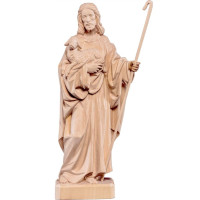 Jesus the Good Shepherd with stick from lime wood
