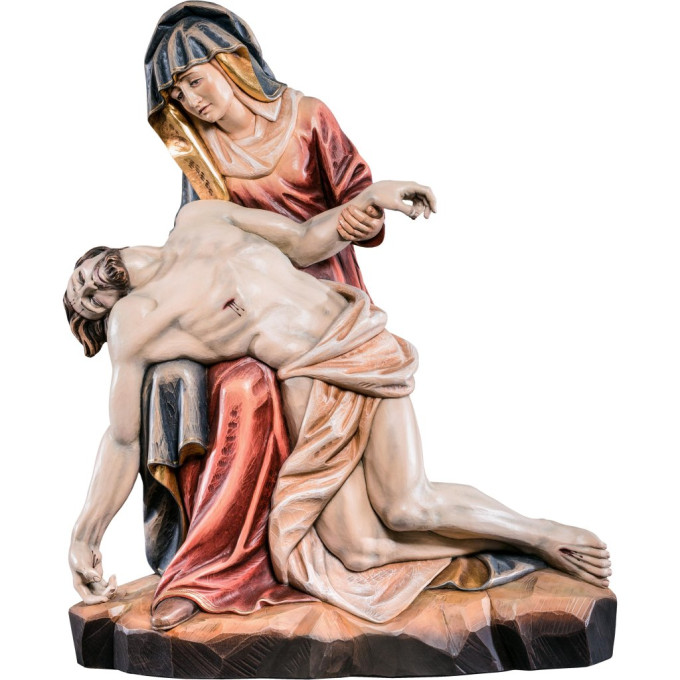 Jesus in the arms of the Virgin Mary from lime wood