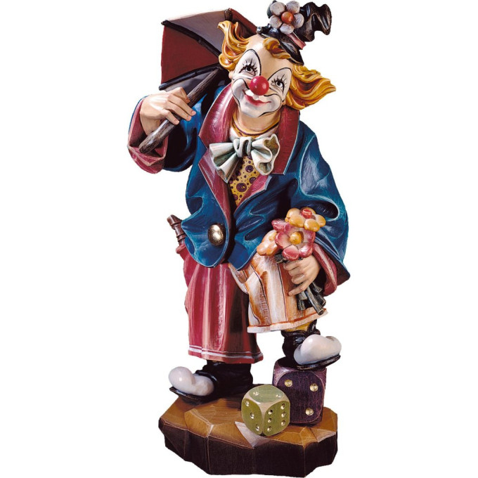 Clown the sweetheart wooden statue