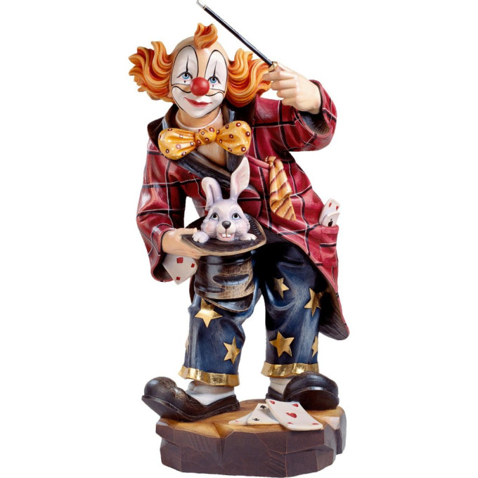 Klaun kúzelník drevená socha