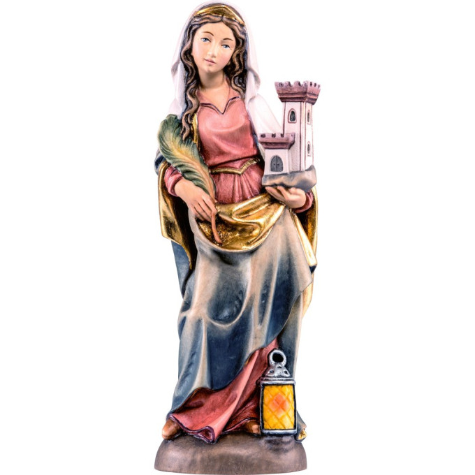 Saint Barbara in gothic style from lime wood