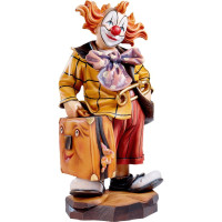 Clown vagabond wooden statue