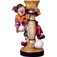 Clown with bow wooden statue