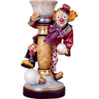Clown with tie wooden statue