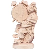 Clown with painted clock wooden statue