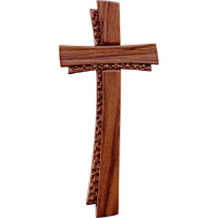 Wooden cross in modern style walnut wood 