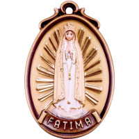 Wooden medallion of the Virgin Mary of Fatima