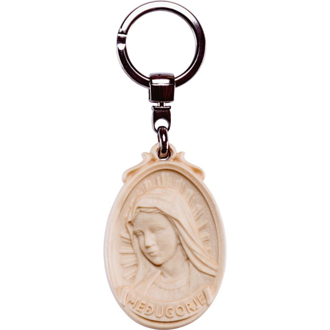 Wooden keyring of Virgin Mary Medjugorje