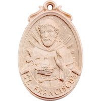 Wooden medallion Saint Francis of Assisi