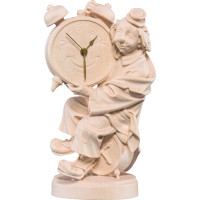 Clown with clock wooden statue