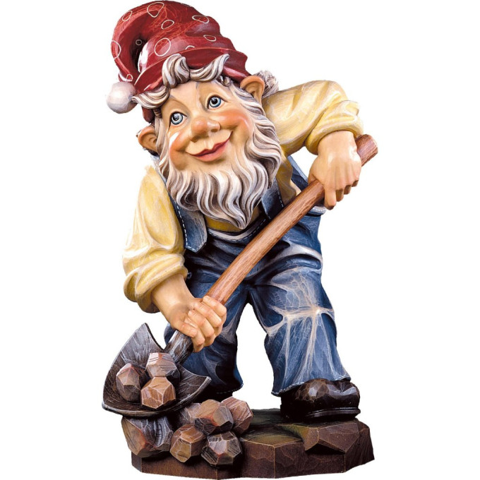 Gnome miner wooden statue