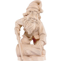 Gnome woodcutter wooden statue from lime wood