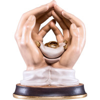 Wedding rings in protective hands