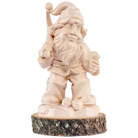 Gnome diamont digger on a wooden pedestal