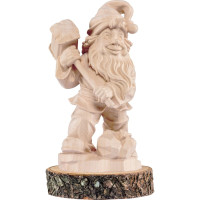 Gnome minerals collector on a wooden pedestal