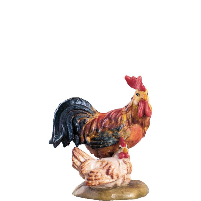 Rooster with hen  for nativity scene - farm