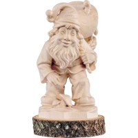 Gnome mushroom picker wooden pedestal