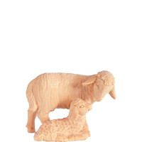 Sheep with lamb - farm made of pine