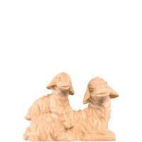 Lying Sheep with lamb - farm made of pine
