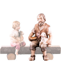 Sitting shepherd with a sheep - dolomite