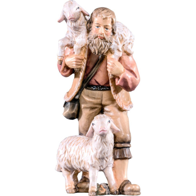 Shepherd with 2 sheep for Nativity scene - Rives