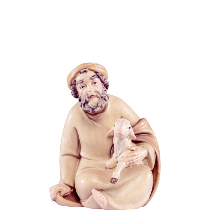 Shepherd sitting with lamb - Artis
