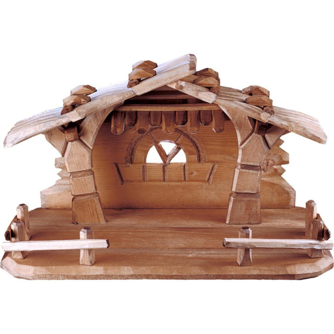 Traditional Christmas wooden Nativity scene