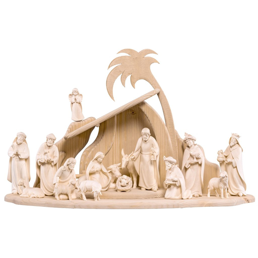 Wooden nativity scene Artis with 16 figures | Nativity scene sets ...