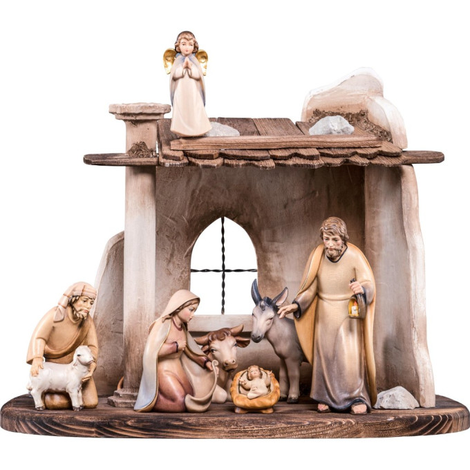 Wooden nativity scene Artis with 8 figures