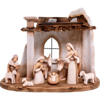 Wooden nativity scene Fides with 9 figures