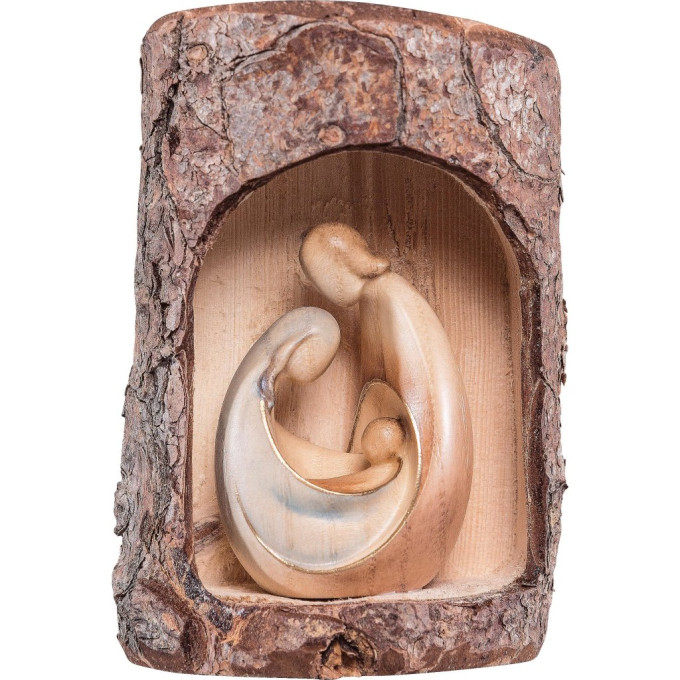 Holy Family Arti-Deco in wooden log