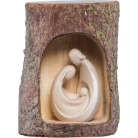 Holy Family Arti-Deco in wooden log