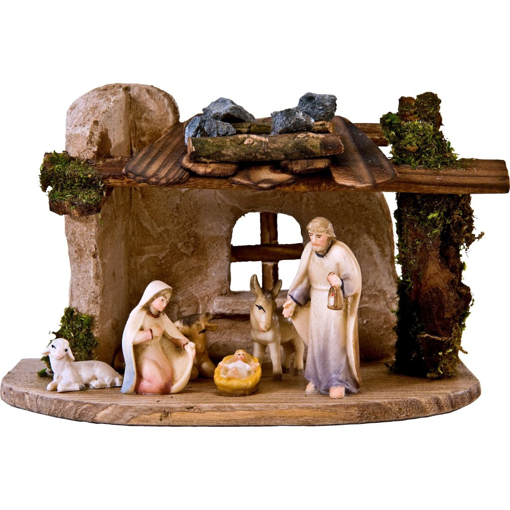 Wooden nativity scene Artis with 7 figures | Nativity scene sets ...