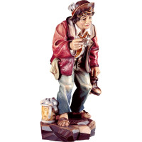 A man good mood wooden statue