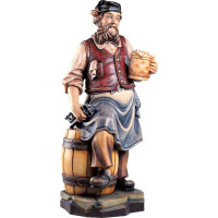 Cellarman wooden statue from lime wood