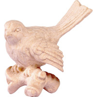 Red bird on branch wooden decoration from lime wood