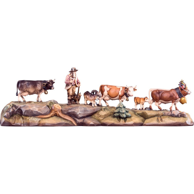 Cattle on the pastures wooden decoration