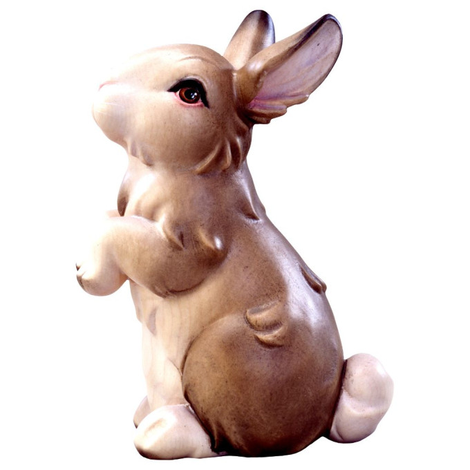 Bunny standing grey wooden decoration
